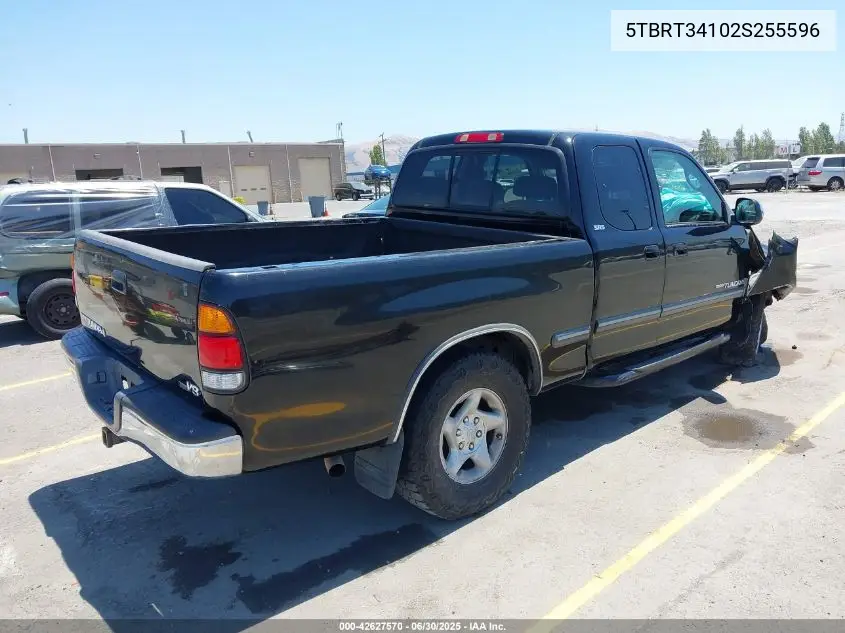 2002 Toyota Tundra Sr5 V8 VIN: 5TBRT34102S255596 Lot: 42627570