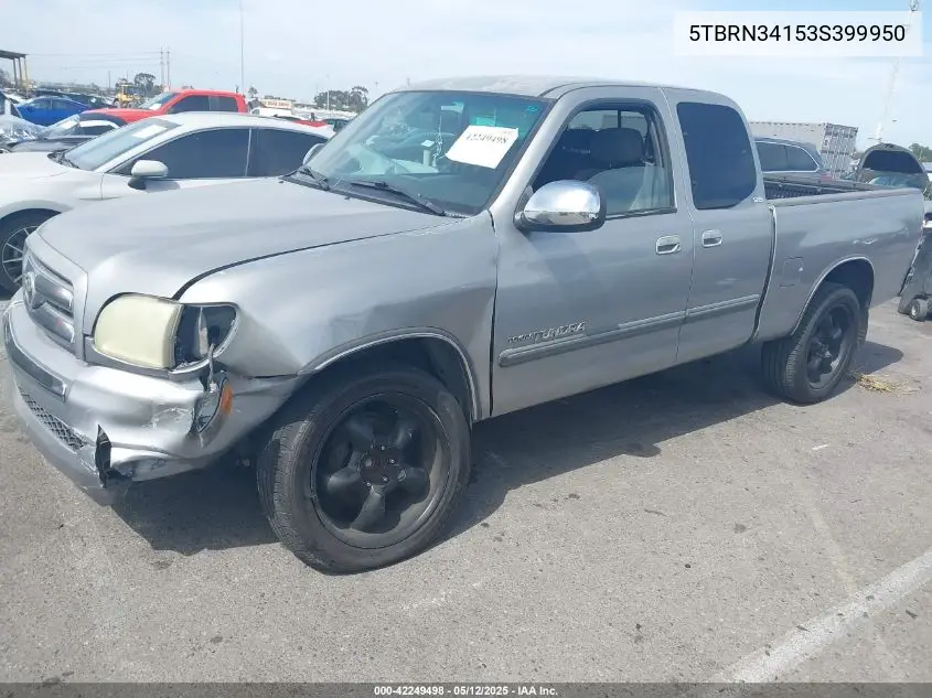 2003 Toyota Tundra Sr5 VIN: 5TBRN34153S399950 Lot: 42249498