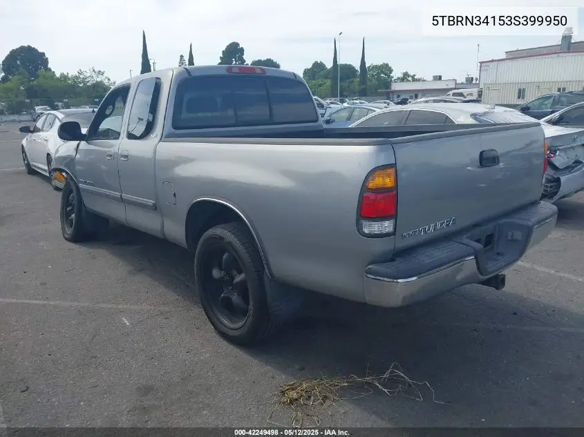 2003 Toyota Tundra Sr5 VIN: 5TBRN34153S399950 Lot: 42249498