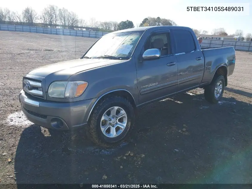 2005 Toyota Tundra Sr5 V8 VIN: 5TBET34105S489031 Lot: 41850341