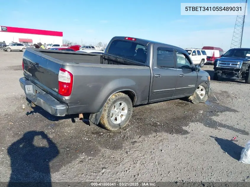 2005 Toyota Tundra Sr5 V8 VIN: 5TBET34105S489031 Lot: 41850341