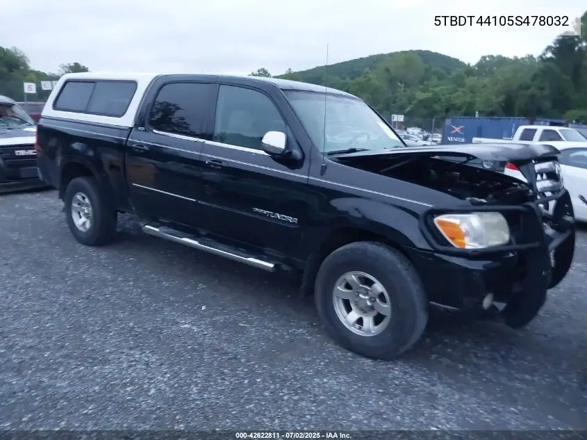 2005 Toyota Tundra Double Cab Sr5 VIN: 5TBDT44105S478032 Lot: 42622811