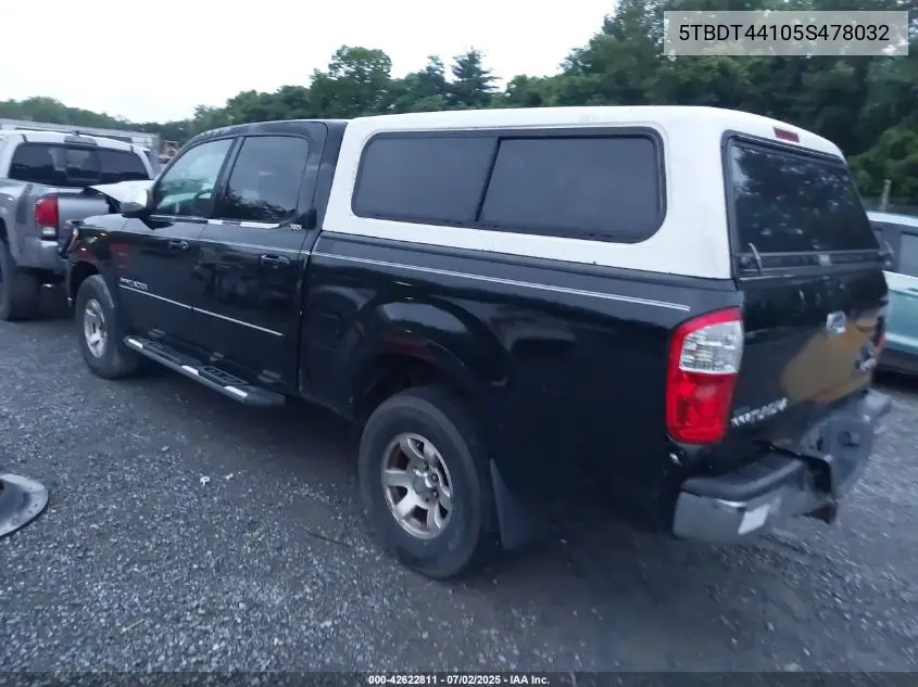 2005 Toyota Tundra Double Cab Sr5 VIN: 5TBDT44105S478032 Lot: 42622811
