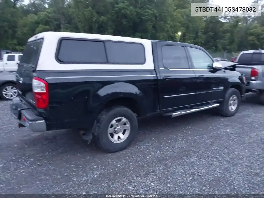 2005 Toyota Tundra Double Cab Sr5 VIN: 5TBDT44105S478032 Lot: 42622811