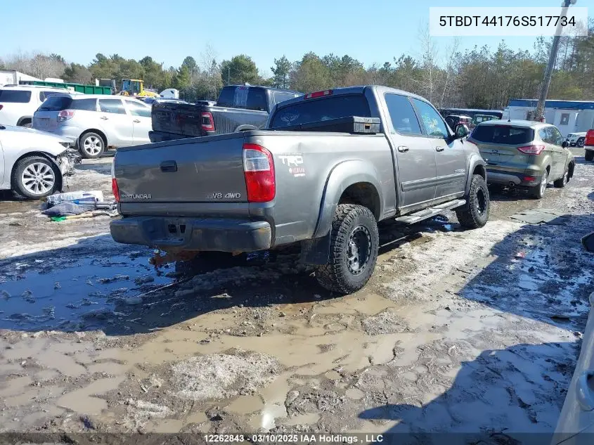 2006 Toyota Tundra V8 VIN: 5TBDT44176S517734 Lot: 12262843