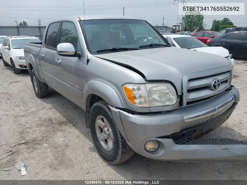 2006 Toyota Tundra Sr5 V8 VIN: 5TBET34176S552692 Lot: 12340470