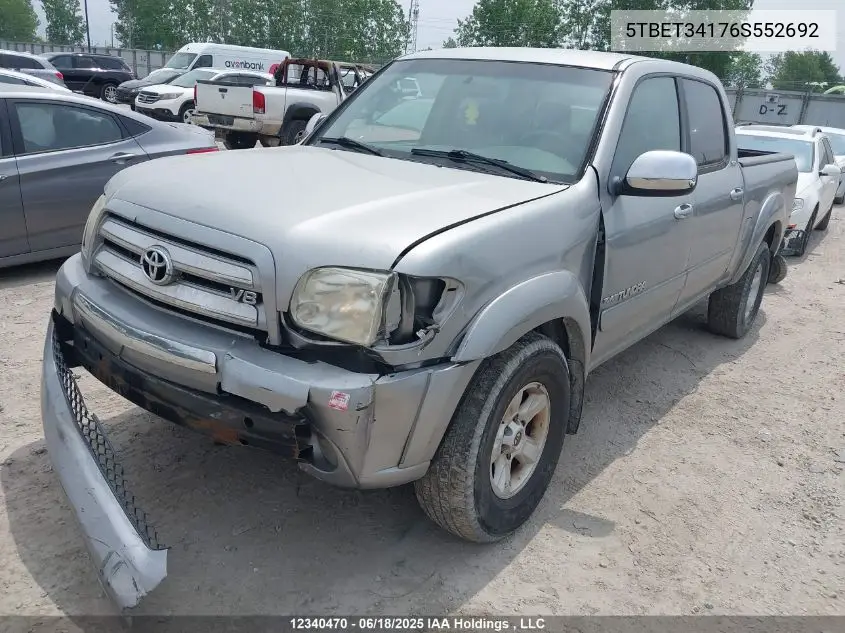 2006 Toyota Tundra Sr5 V8 VIN: 5TBET34176S552692 Lot: 12340470