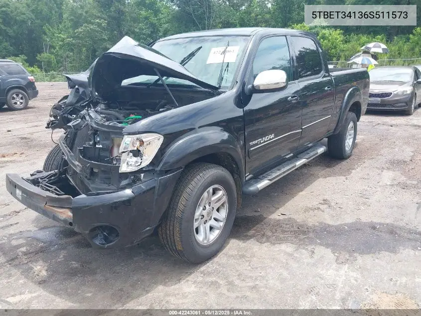2006 Toyota Tundra Sr5 V8 VIN: 5TBET34136S511573 Lot: 42243061