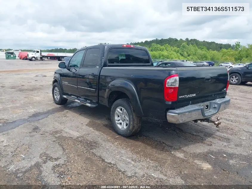 2006 Toyota Tundra Sr5 V8 VIN: 5TBET34136S511573 Lot: 42243061