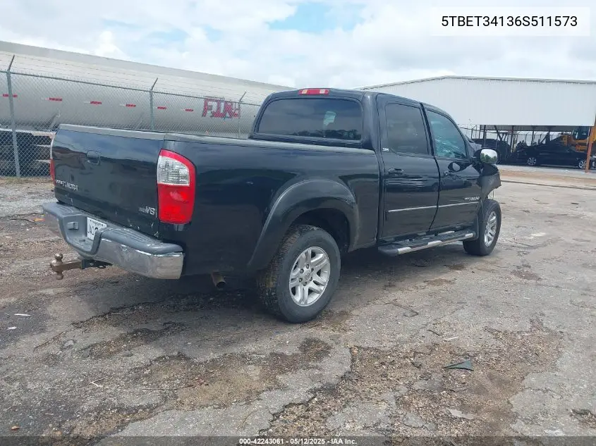 2006 Toyota Tundra Sr5 V8 VIN: 5TBET34136S511573 Lot: 42243061