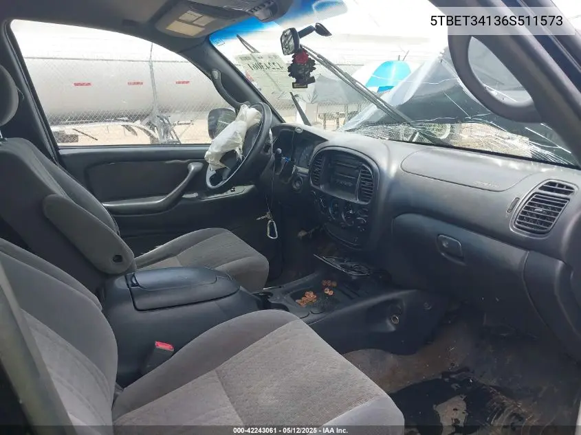 2006 Toyota Tundra Sr5 V8 VIN: 5TBET34136S511573 Lot: 42243061