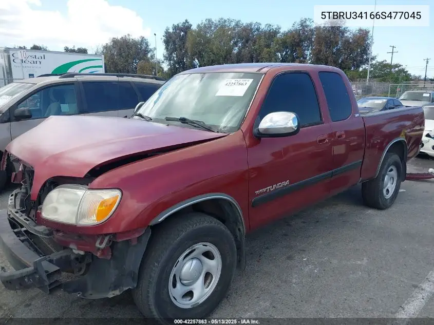 2006 Toyota Tundra Sr5 VIN: 5TBRU34166S477045 Lot: 42257863