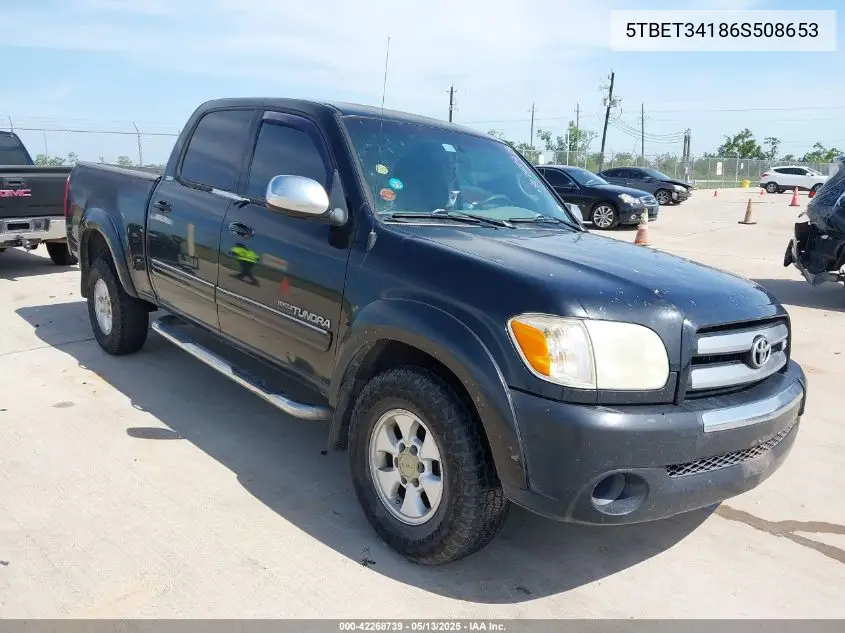 2006 Toyota Tundra Sr5 V8 VIN: 5TBET34186S508653 Lot: 42268739