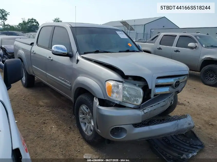 2006 Toyota Tundra Sr5 V8 VIN: 5TBDT44166S518244 Lot: 42605804