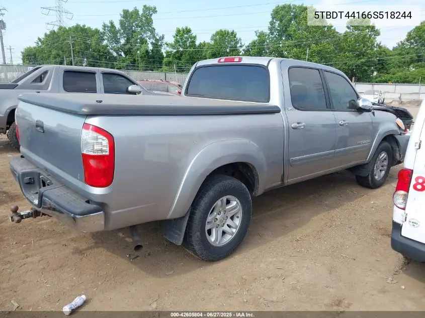 2006 Toyota Tundra Sr5 V8 VIN: 5TBDT44166S518244 Lot: 42605804
