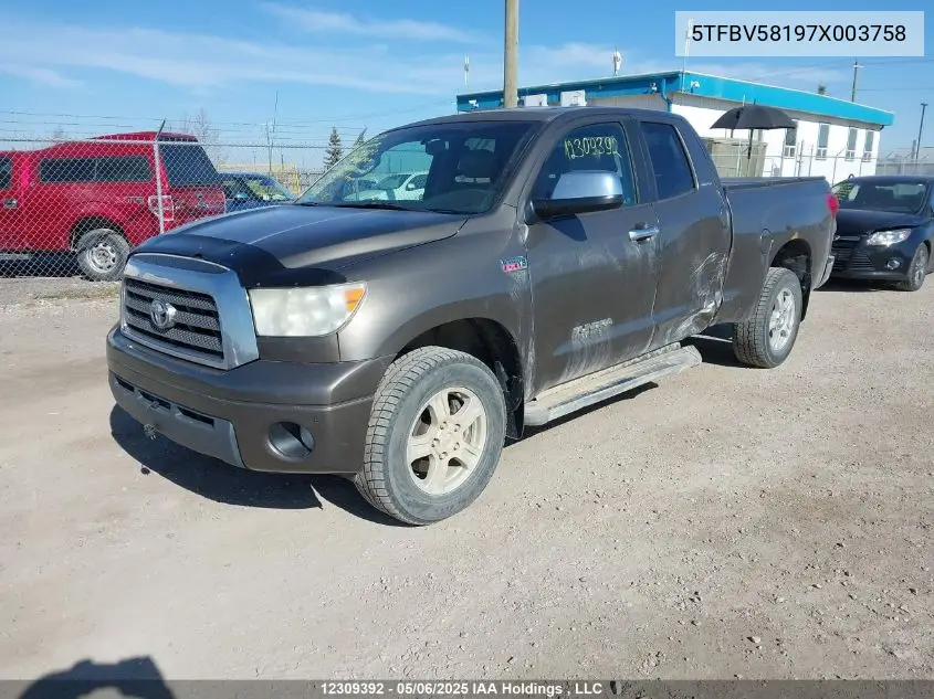 2007 Toyota Tundra Double Cab Limited VIN: 5TFBV58197X003758 Lot: 12309392