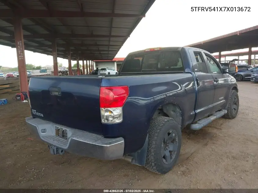 2007 Toyota Tundra Sr5 V8 VIN: 5TFRV541X7X013672 Lot: 42662326