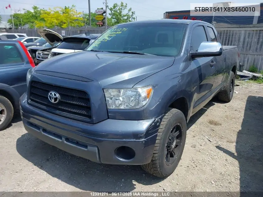 2008 Toyota Tundra Sr5 4.7L V8 VIN: 5TBRT541X8S460010 Lot: 12331271