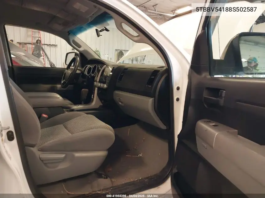 2008 Toyota Tundra Sr5 5.7L V8 VIN: 5TBBV54188S502587 Lot: 41955396