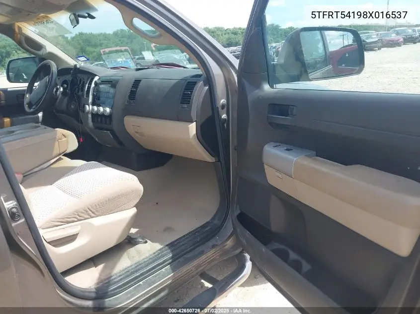 2008 Toyota Tundra Base 4.7L V8 VIN: 5TFRT54198X016537 Lot: 42650726