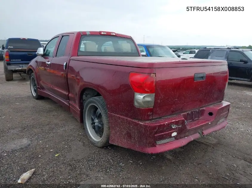 2008 Toyota Tundra Base V6 VIN: 5TFRU54158X008853 Lot: 42662742