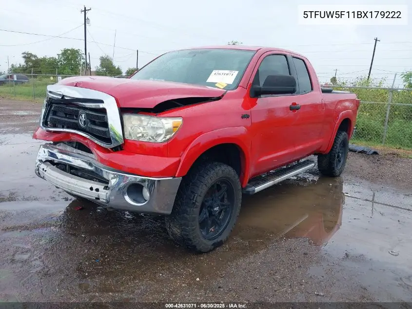 2011 Toyota Tundra Grade 5.7L V8 VIN: 5TFUW5F11BX179222 Lot: 42631071