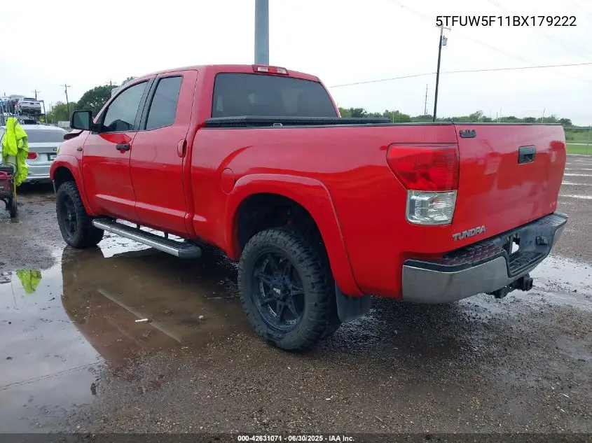 2011 Toyota Tundra Grade 5.7L V8 VIN: 5TFUW5F11BX179222 Lot: 42631071