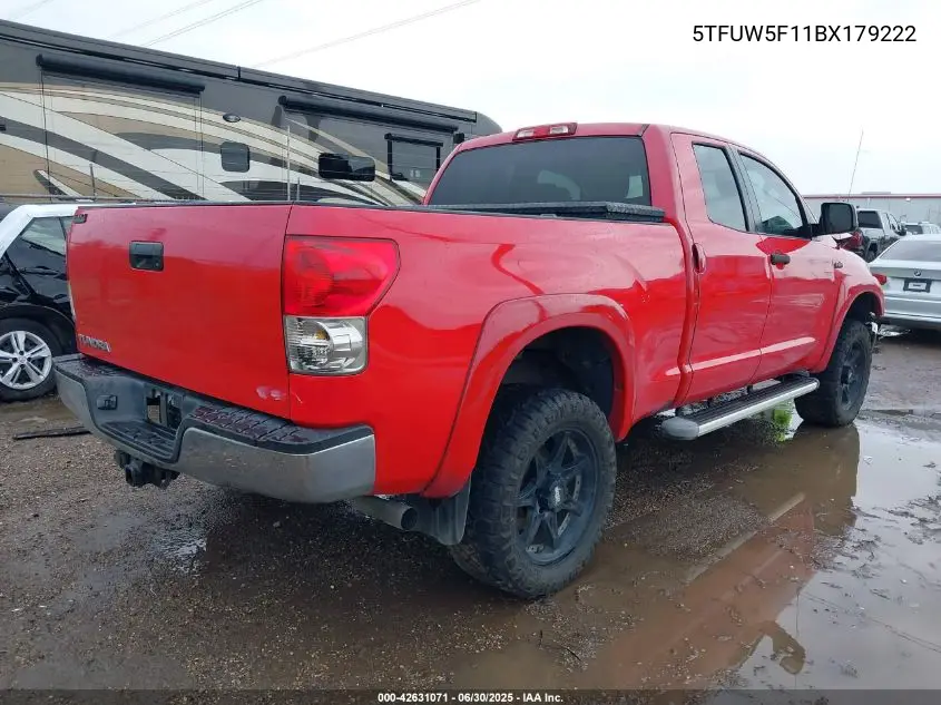 2011 Toyota Tundra Grade 5.7L V8 VIN: 5TFUW5F11BX179222 Lot: 42631071