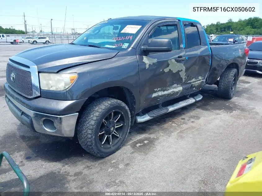 2012 Toyota Tundra Grade 4.6L V8 VIN: 5TFRM5F16CX050602 Lot: 42216114
