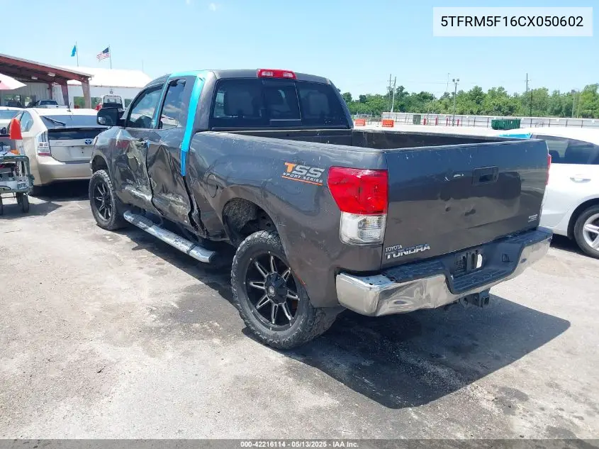 2012 Toyota Tundra Grade 4.6L V8 VIN: 5TFRM5F16CX050602 Lot: 42216114