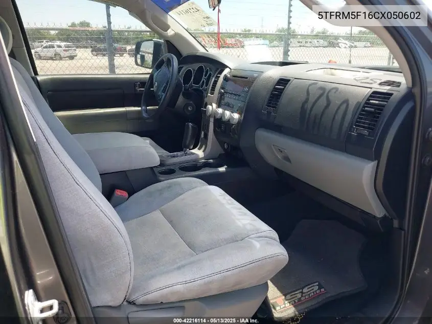 2012 Toyota Tundra Grade 4.6L V8 VIN: 5TFRM5F16CX050602 Lot: 42216114
