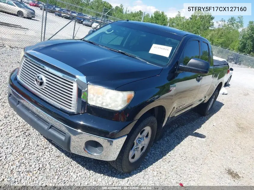 2012 Toyota Tundra Grade 5.7L V8 VIN: 5TFRY5F17CX127160 Lot: 42256016