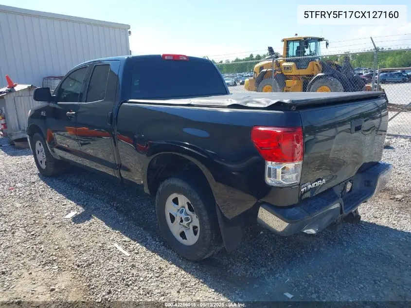 2012 Toyota Tundra Grade 5.7L V8 VIN: 5TFRY5F17CX127160 Lot: 42256016