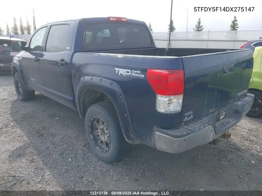 2013 Toyota Tundra Crewmax Sr5 VIN: 5TFDY5F14DX275147 Lot: 12313738
