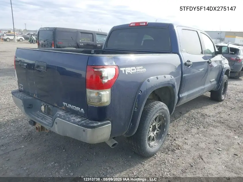 2013 Toyota Tundra Crewmax Sr5 VIN: 5TFDY5F14DX275147 Lot: 12313738