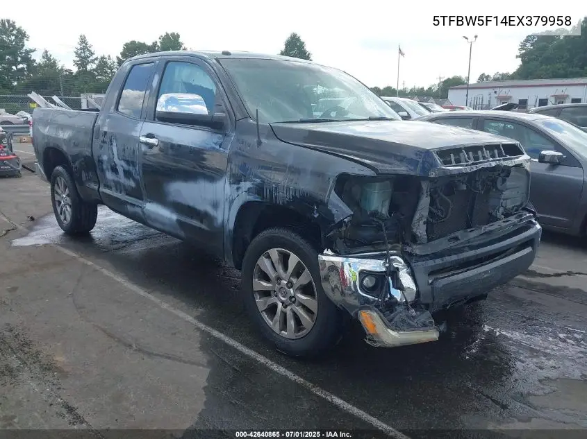 2014 Toyota Tundra Limited 5.7L V8 VIN: 5TFBW5F14EX379958 Lot: 42640865