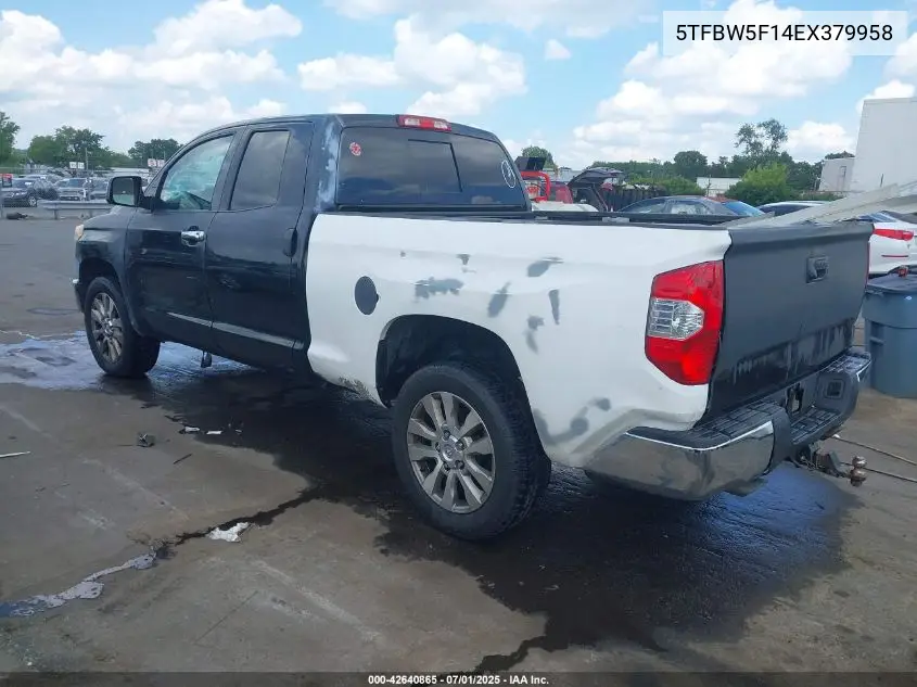 2014 Toyota Tundra Limited 5.7L V8 VIN: 5TFBW5F14EX379958 Lot: 42640865