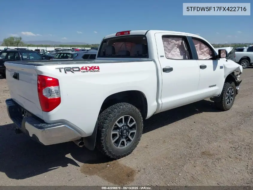 2015 Toyota Tundra Sr5 5.7L V8 VIN: 5TFDW5F17FX422716 Lot: 42256978