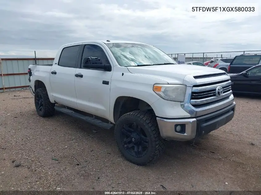 2016 Toyota Tundra Sr5 5.7L V8 VIN: 5TFDW5F1XGX580033 Lot: 42641513
