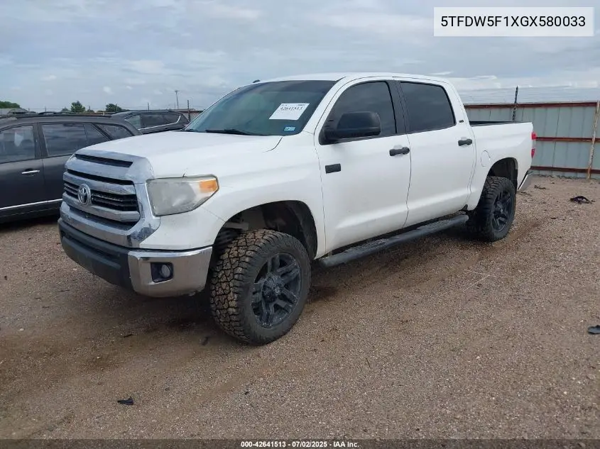 2016 Toyota Tundra Sr5 5.7L V8 VIN: 5TFDW5F1XGX580033 Lot: 42641513