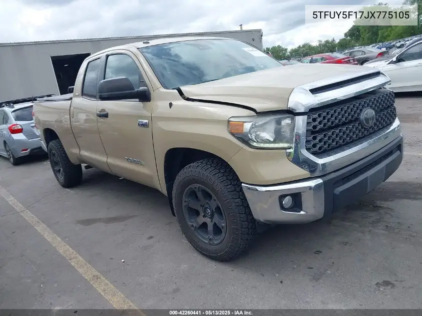 2018 Toyota Tundra Sr5 5.7L V8 VIN: 5TFUY5F17JX775105 Lot: 42260441