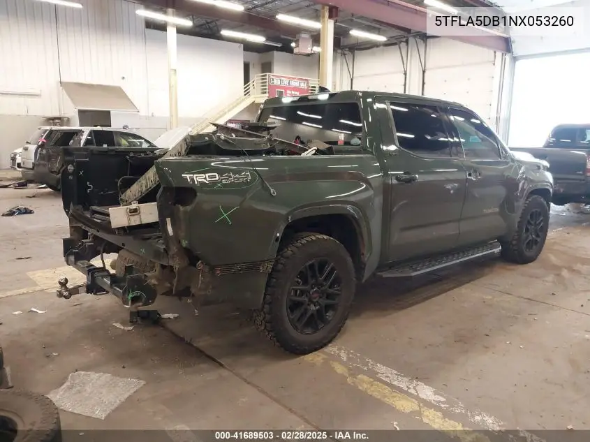 2022 Toyota Tundra Sr5 VIN: 5TFLA5DB1NX053260 Lot: 41689503