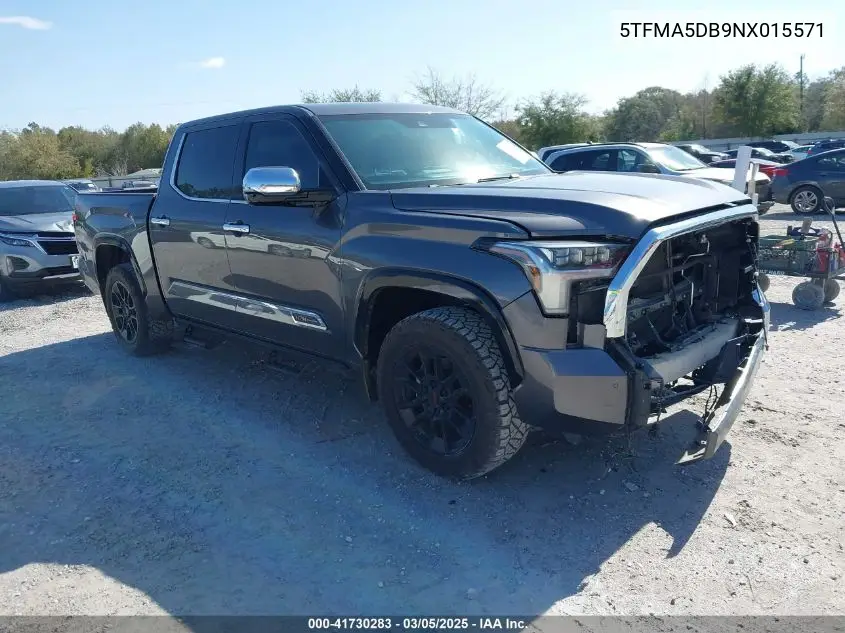 2022 Toyota Tundra 1794 Edition VIN: 5TFMA5DB9NX015571 Lot: 41730283