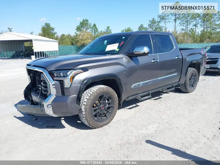 2022 Toyota Tundra 1794 Edition VIN: 5TFMA5DB9NX015571 Lot: 41730283