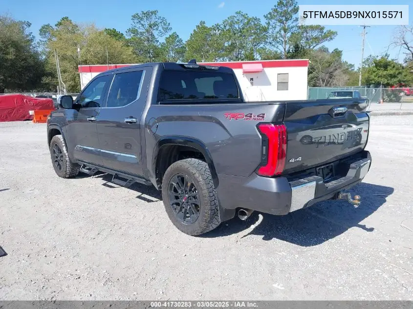 2022 Toyota Tundra 1794 Edition VIN: 5TFMA5DB9NX015571 Lot: 41730283