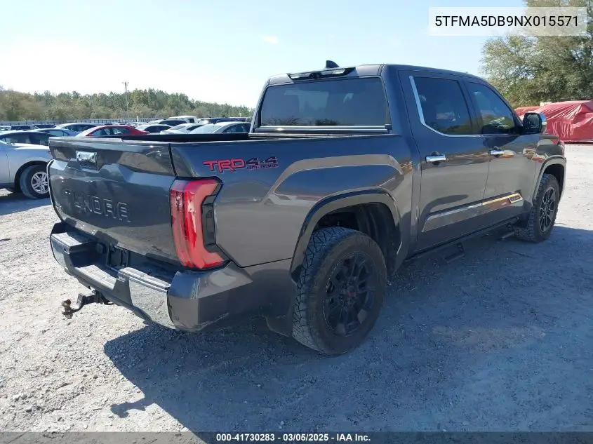 2022 Toyota Tundra 1794 Edition VIN: 5TFMA5DB9NX015571 Lot: 41730283