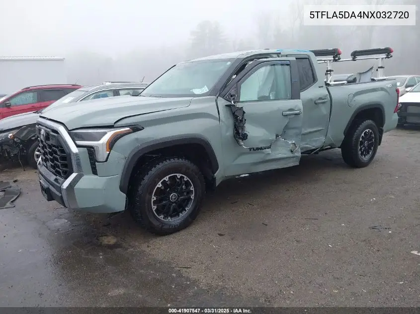 2022 Toyota Tundra Sr5 VIN: 5TFLA5DA4NX032720 Lot: 41907547