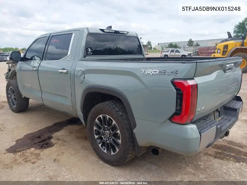 2022 Toyota Tundra Limited VIN: 5TFJA5DB9NX015248 Lot: 42124212