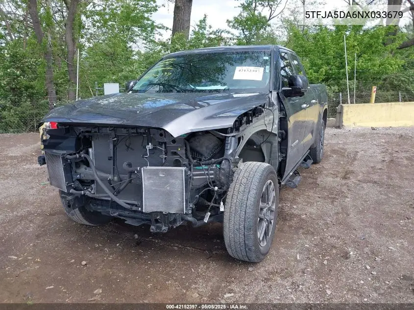 2022 Toyota Tundra Limited VIN: 5TFJA5DA6NX033679 Lot: 42152397