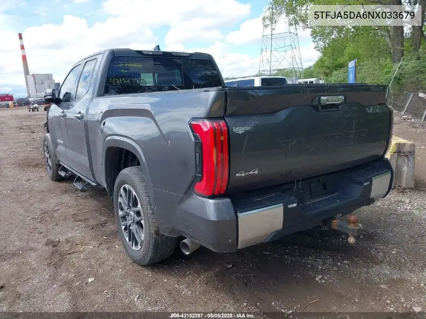 2022 Toyota Tundra Limited VIN: 5TFJA5DA6NX033679 Lot: 42152397